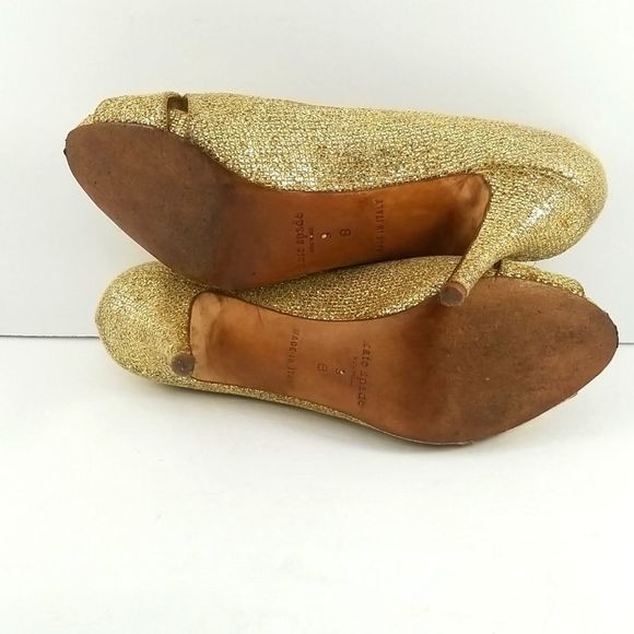 Kate Spade New York Gold Billie Peep Toe Size 9.  S586 - Picture 7 of 8